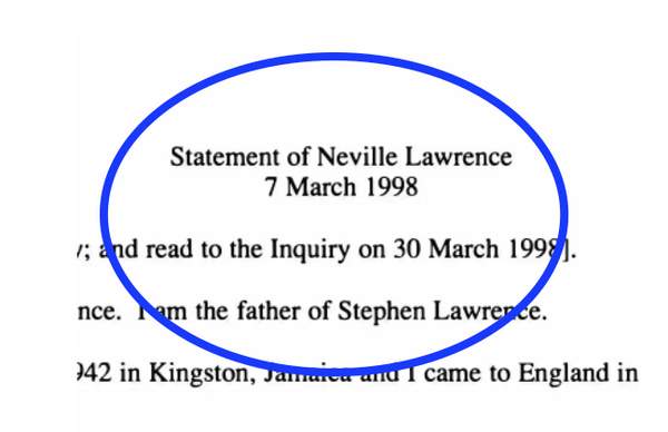 Neville Lawrence statement